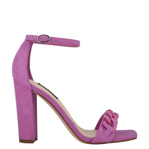 Nine West Mindful Ankle Strap Pink Heeled Sandals | South Africa 37H50-6F43